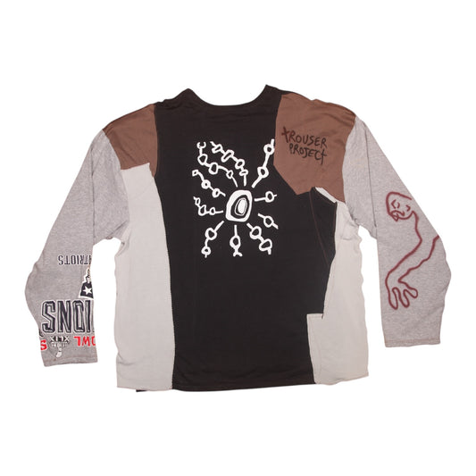 Reworked patchwork screenprint long sleeve Tee (XL)