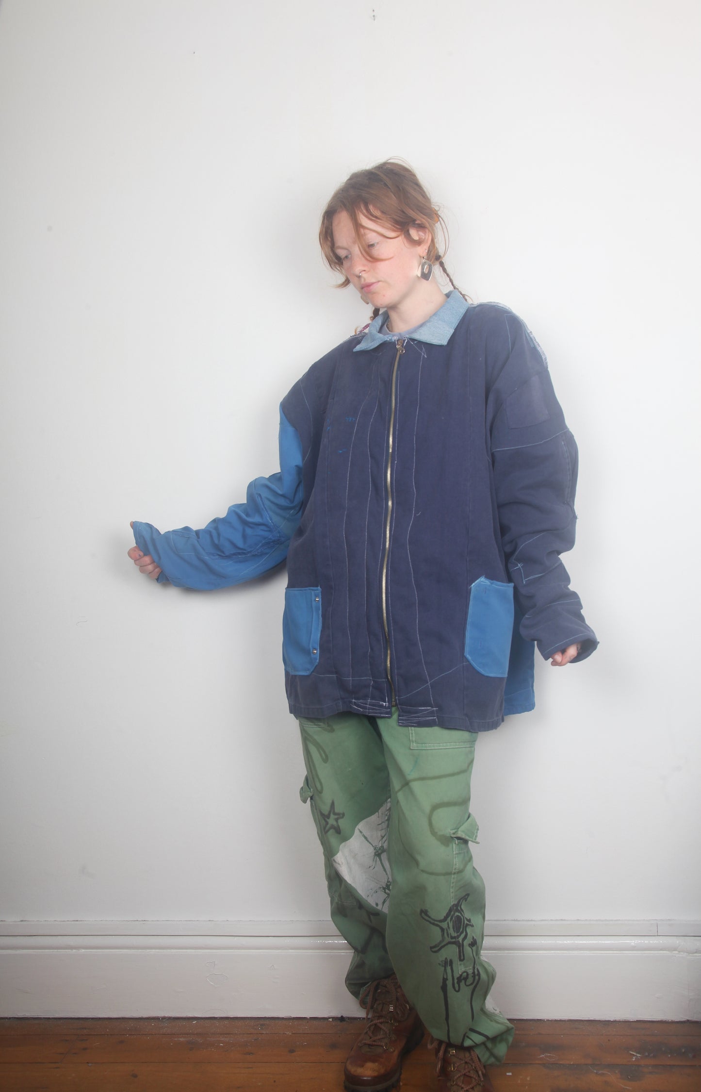 Jacket sustainably reworked from boiler suits (XL)
