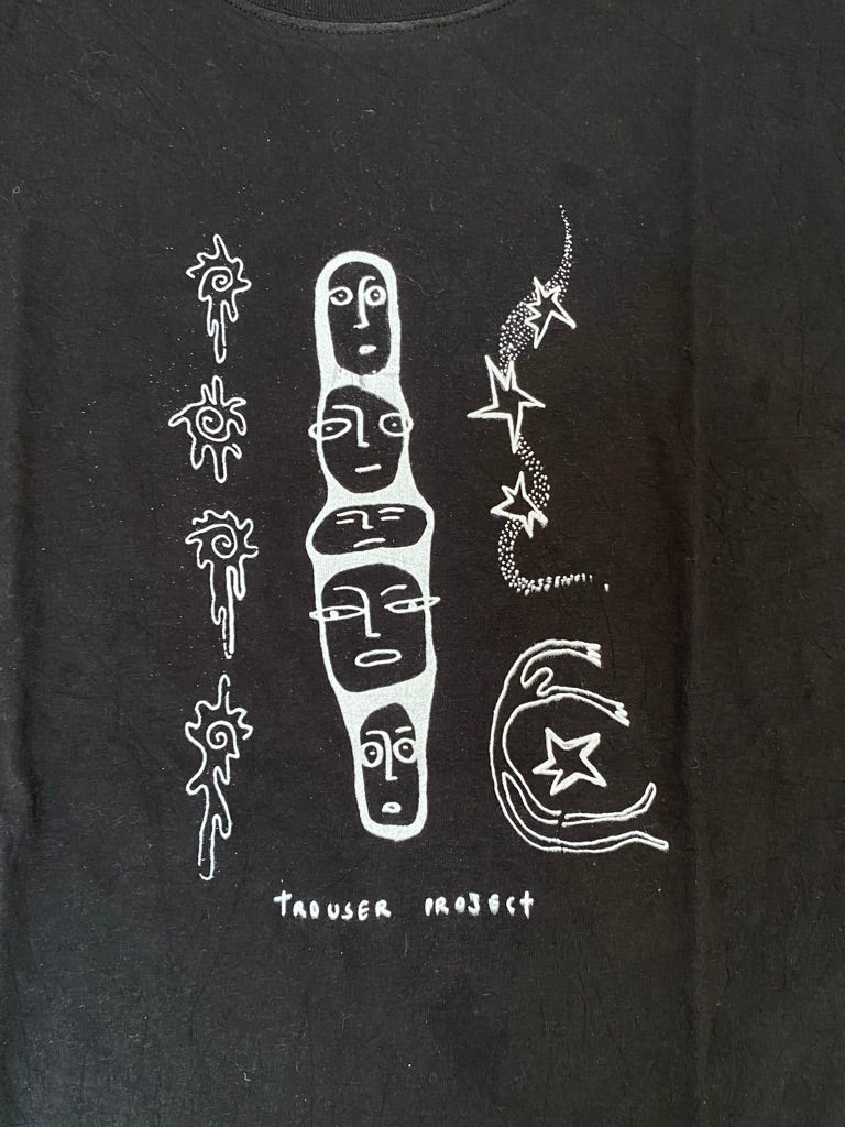 Black Upcycled Pre-Loved T-Shirt – White Graphic 1of1 (L)