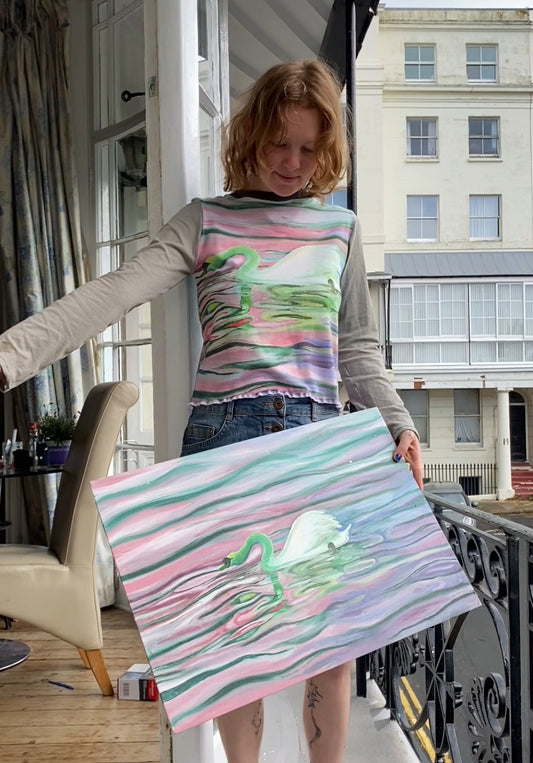 Printed Long Sleeve Baby Tee (M)