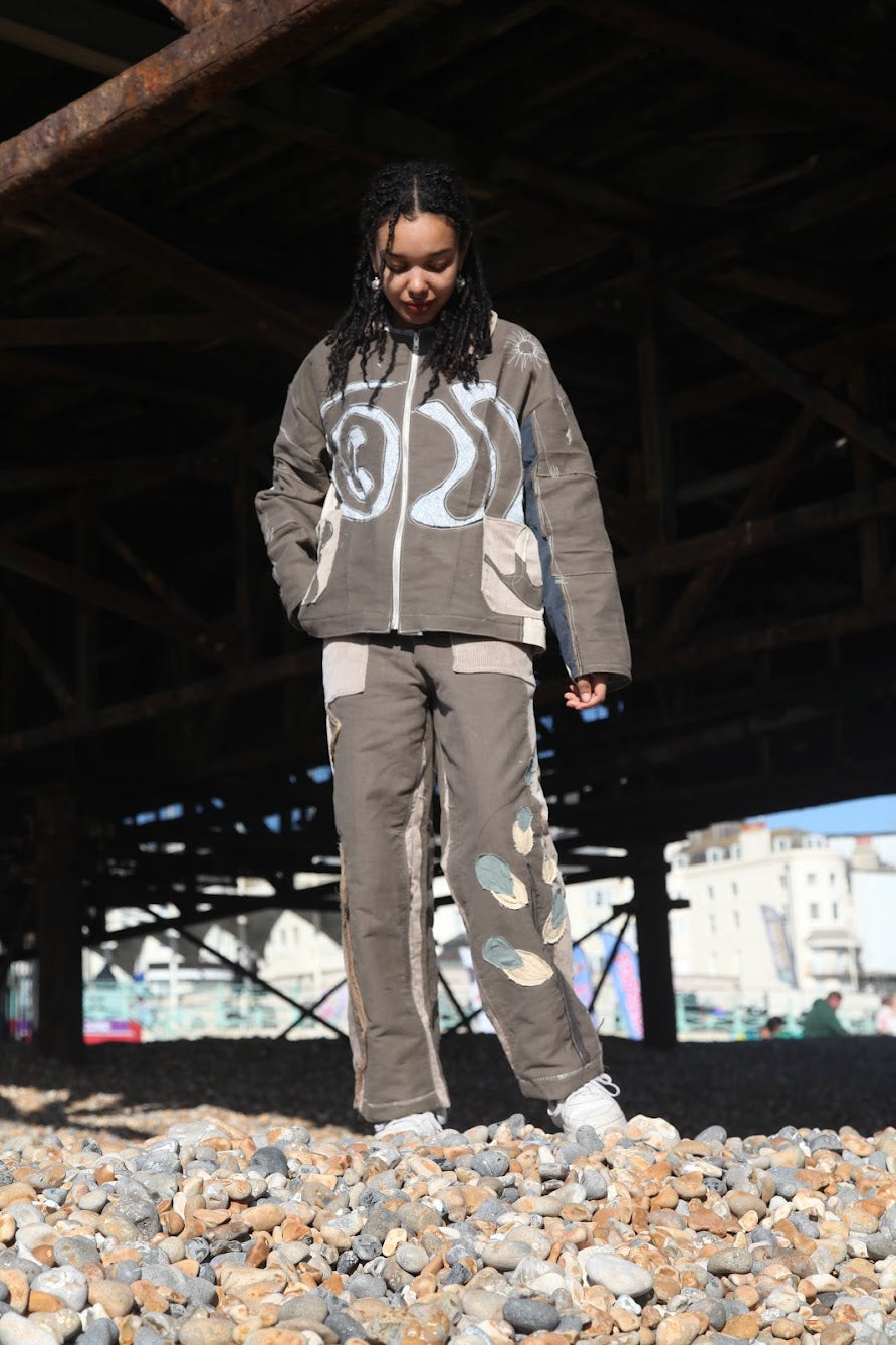 Handmade Moleskin Cotton Appliqué Trousers