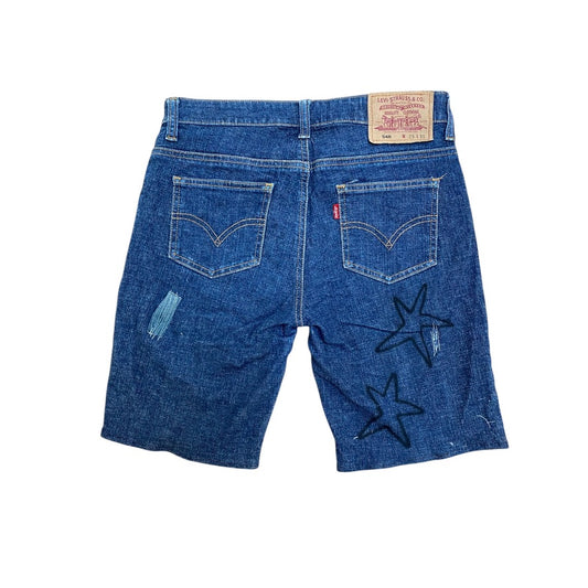 Upcycled Vintage Levi’s Denim Jorts – Reworked & Airbrushed (W29")