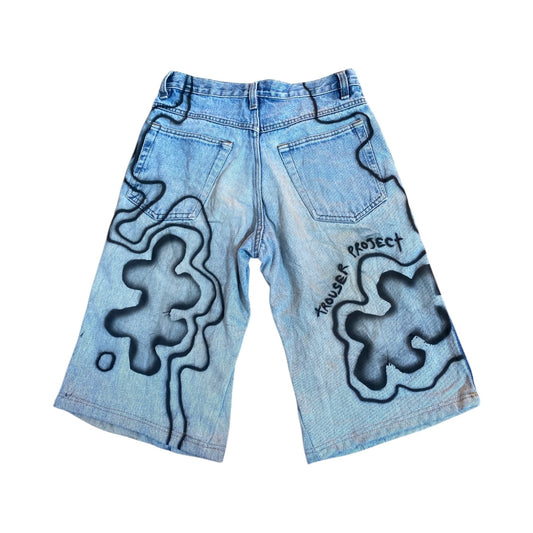 Reworked Levi’s denim shorts with freehand airbrush 1of1 (W29)