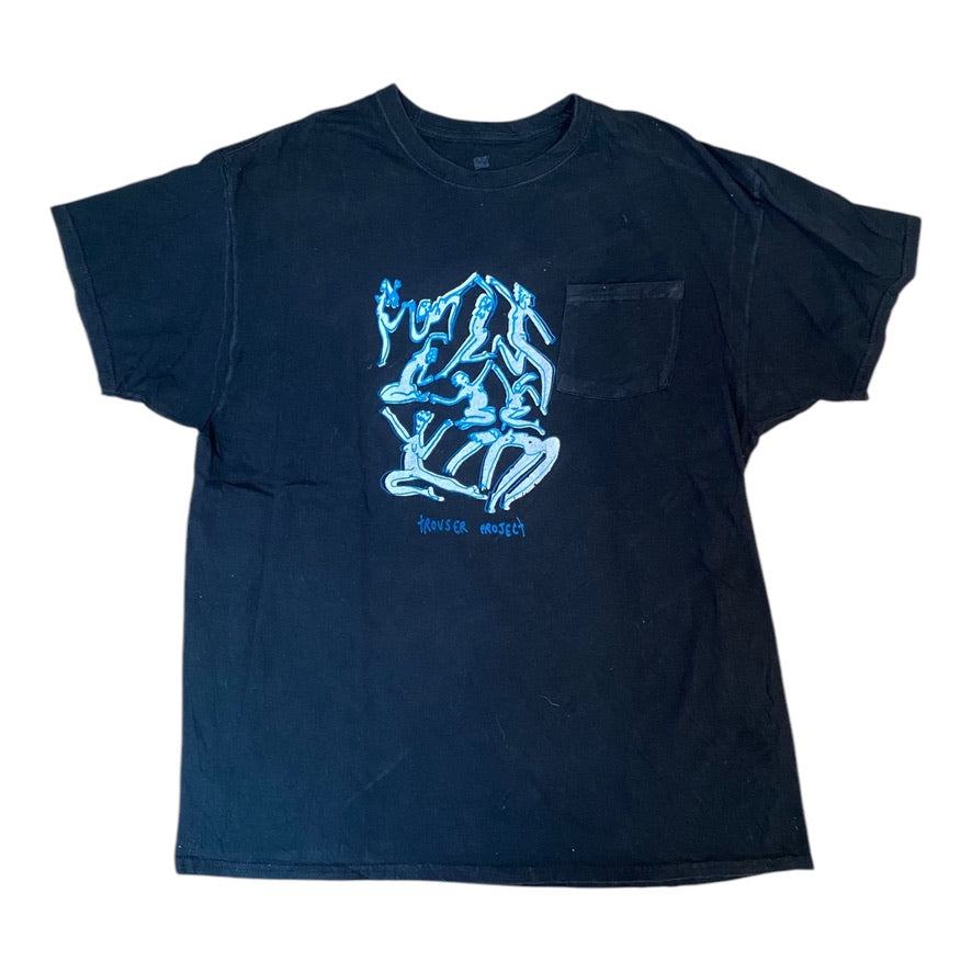 Black Upcycled Pre-Loved T-Shirt – White Screen-print naked ladies 1of1 (L)