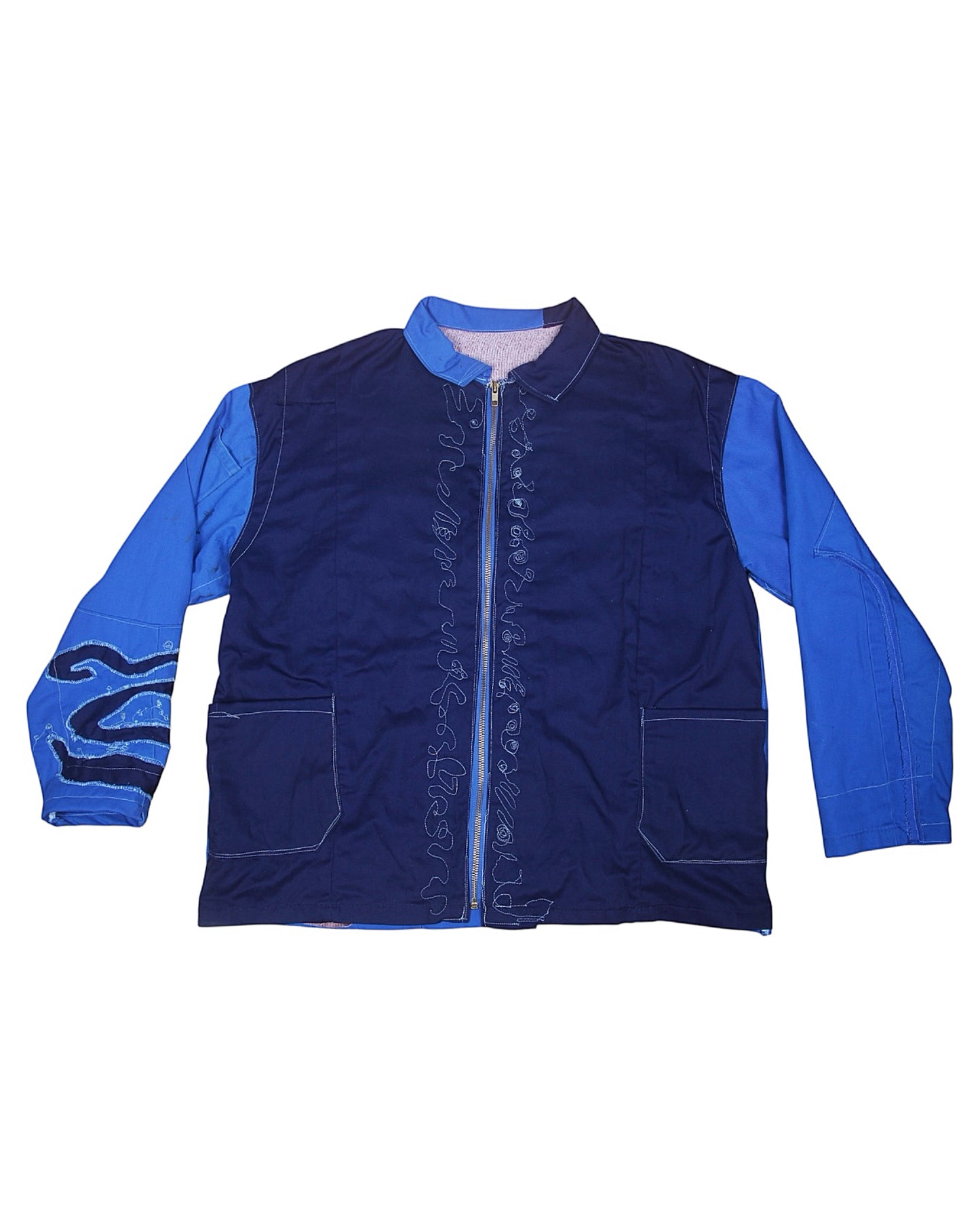 Handmade Boxy Zip Up Jacket Unisex Reworked Boiler Suits (M)