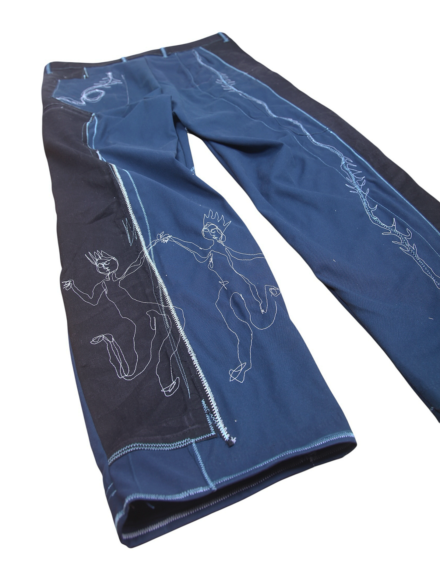 Embroidered baggy cargo trousers 1of1