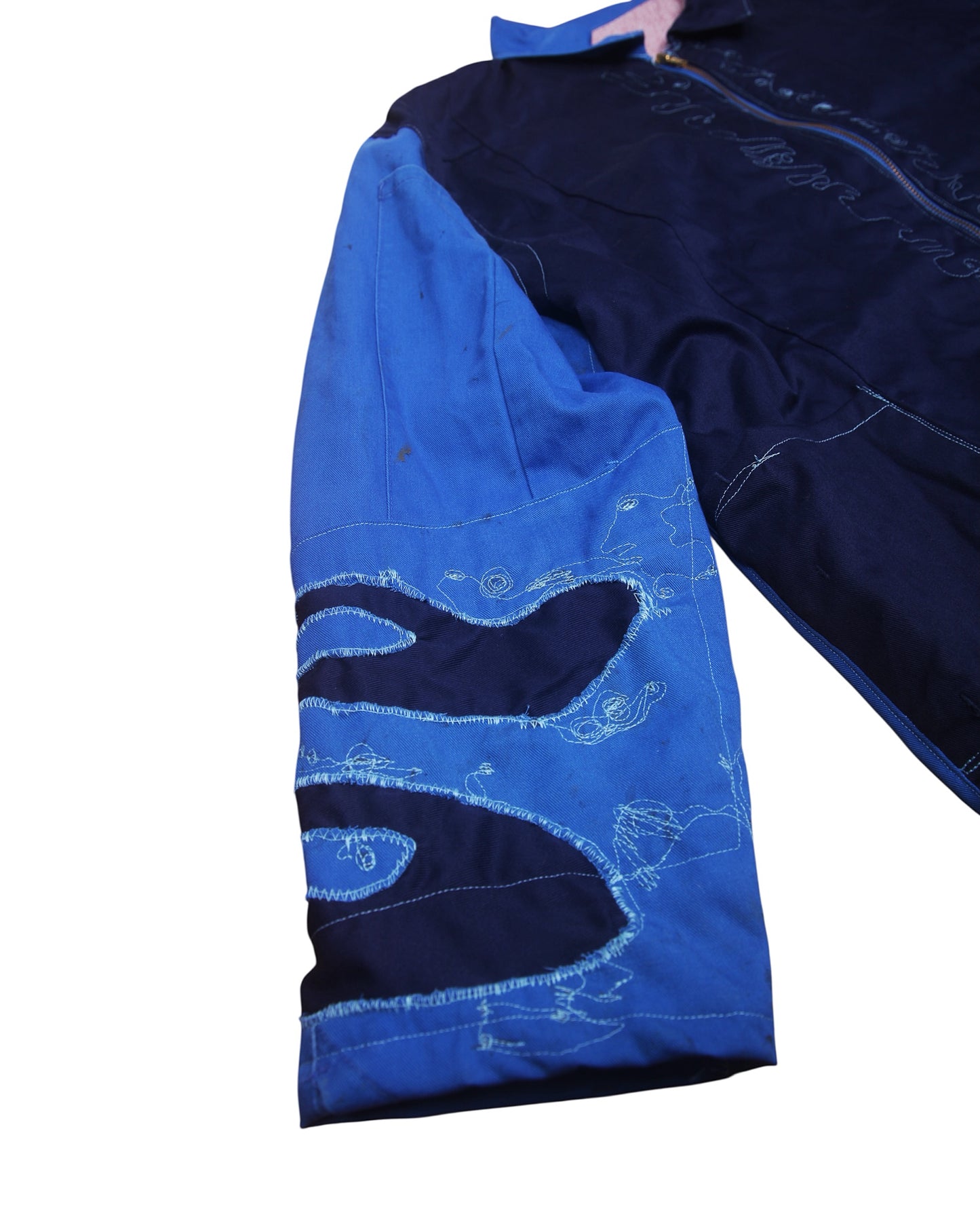 Handmade Boxy Zip Up Jacket Unisex Reworked Boiler Suits (M)