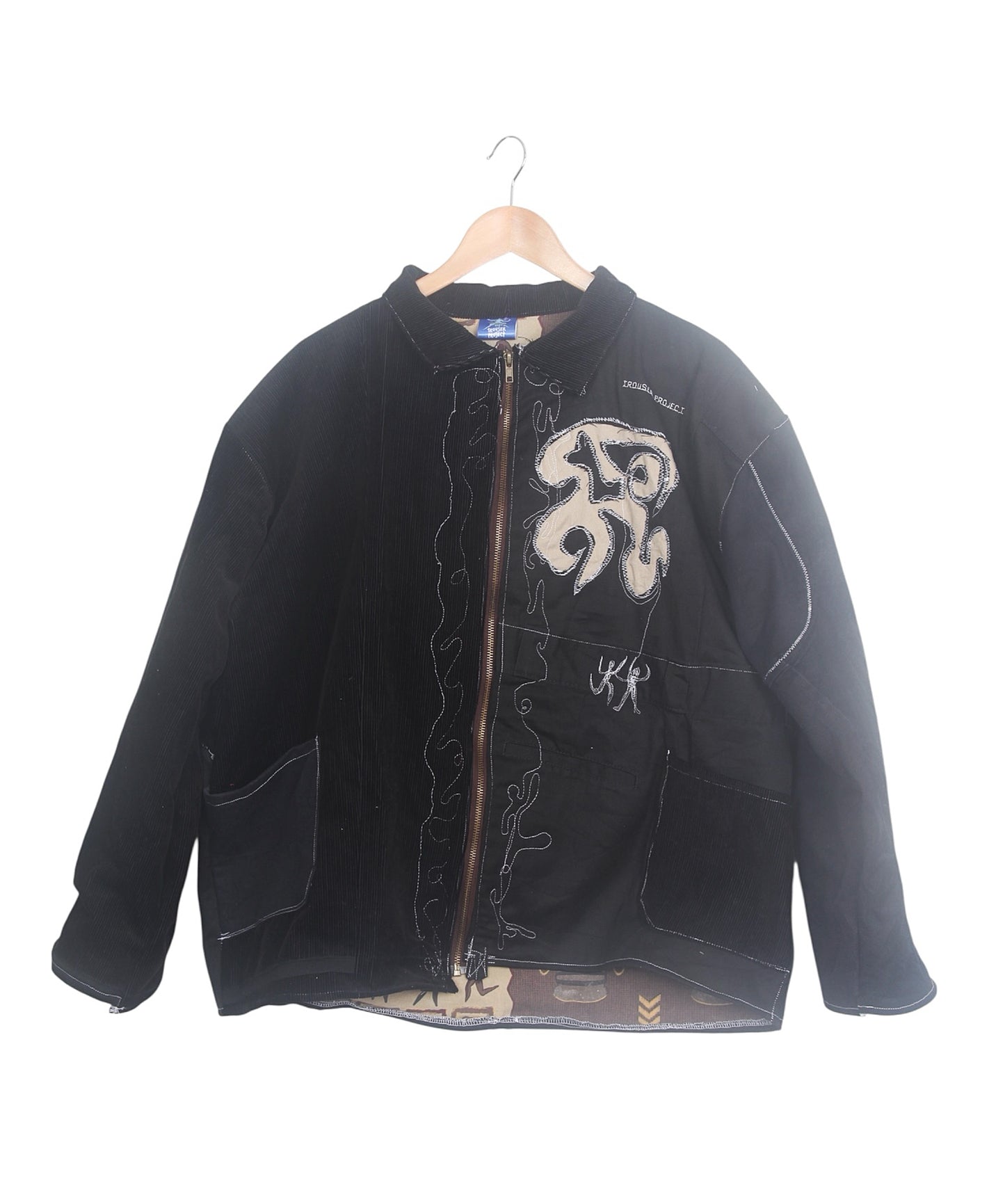 Jacket sustainably reworked from boiler suits (L)