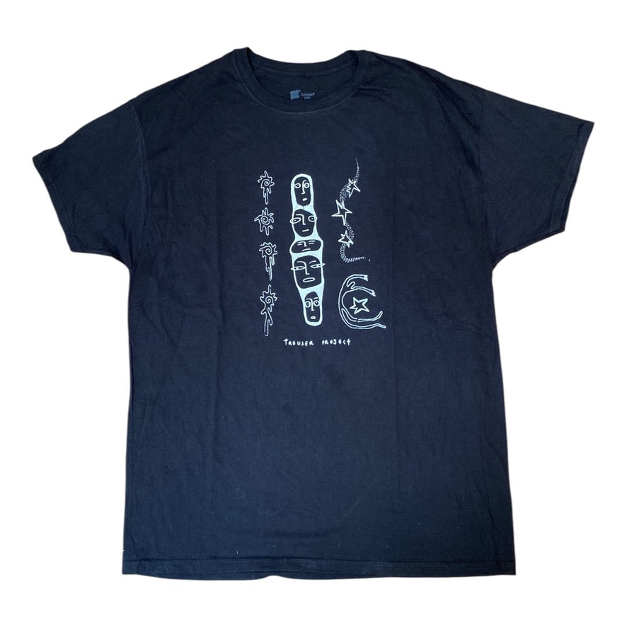 Black Upcycled Pre-Loved T-Shirt – White Graphic 1of1 (L)