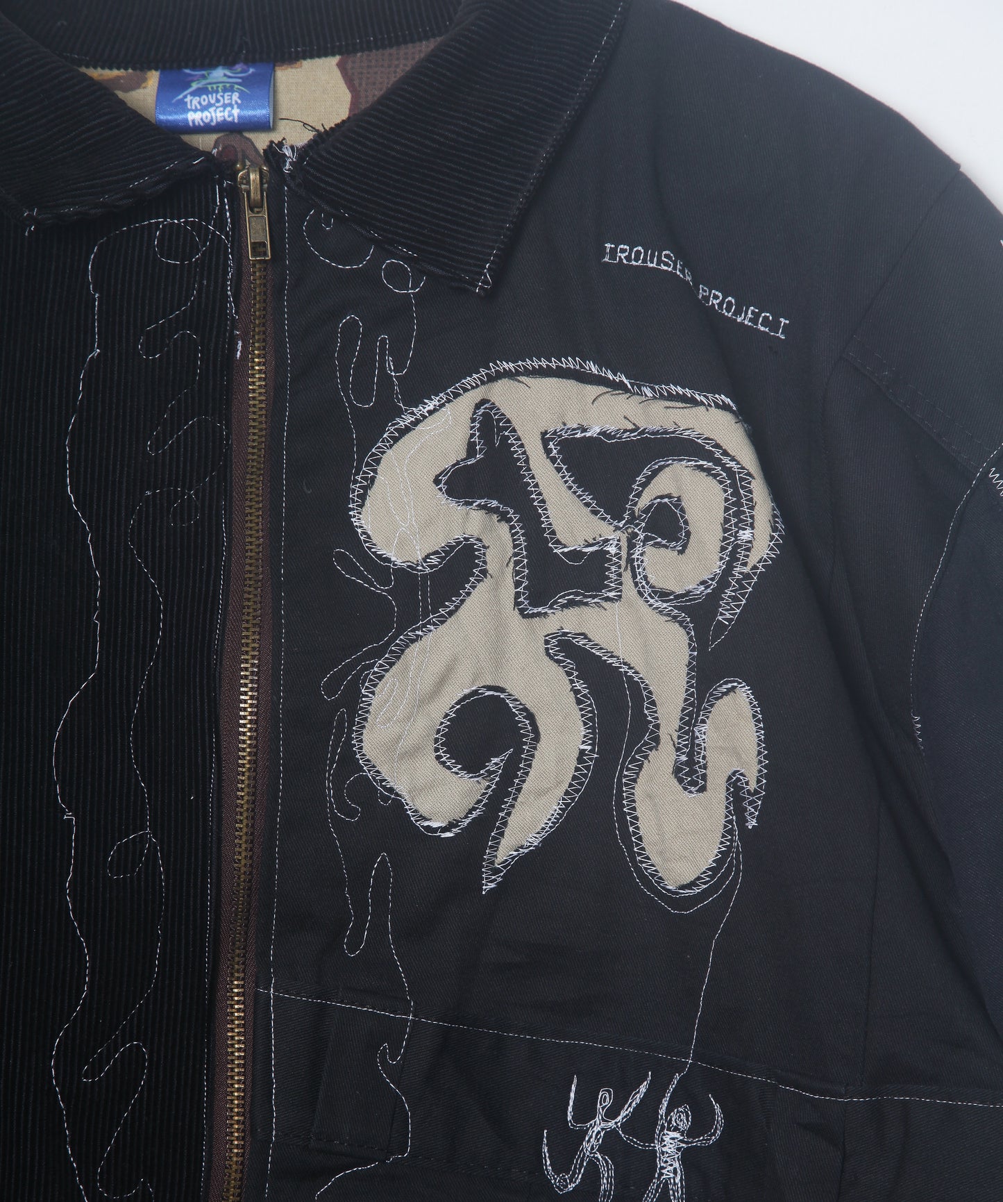 Jacket sustainably reworked from boiler suits (L)