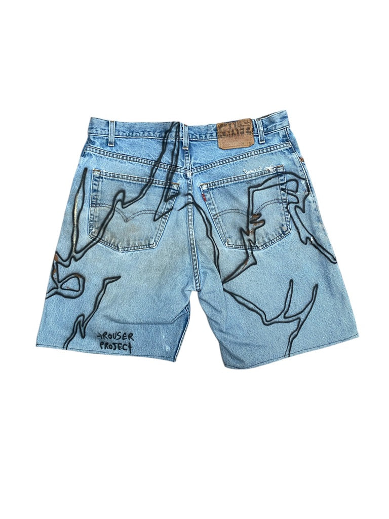 Upcycled Vintage Levi’s Jorts – Reworked & Airbrushed