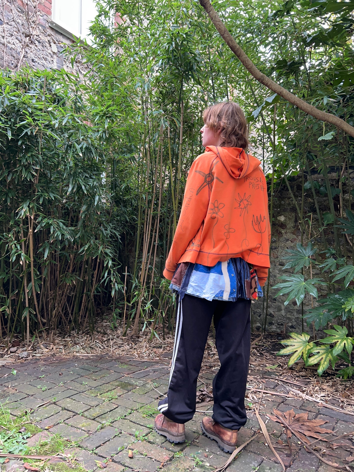 Scraps wrap denim mini skirt