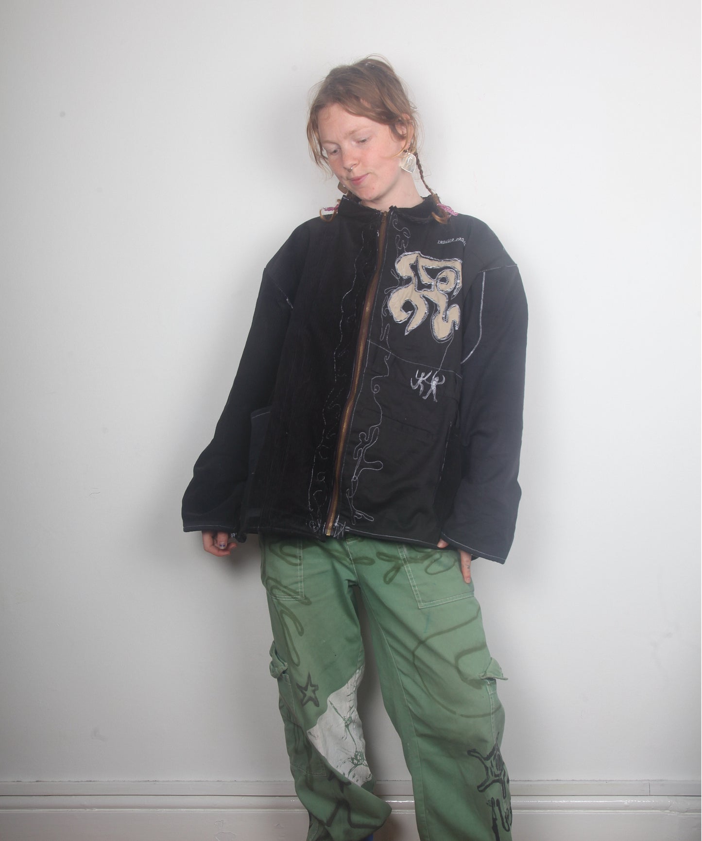 Jacket sustainably reworked from boiler suits (L)