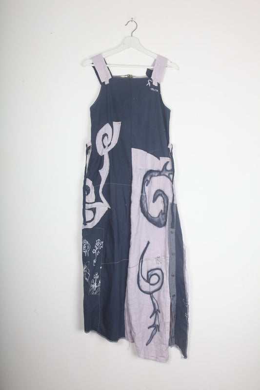 Maxi Asymmetrical Patchwork Airbrush Dress