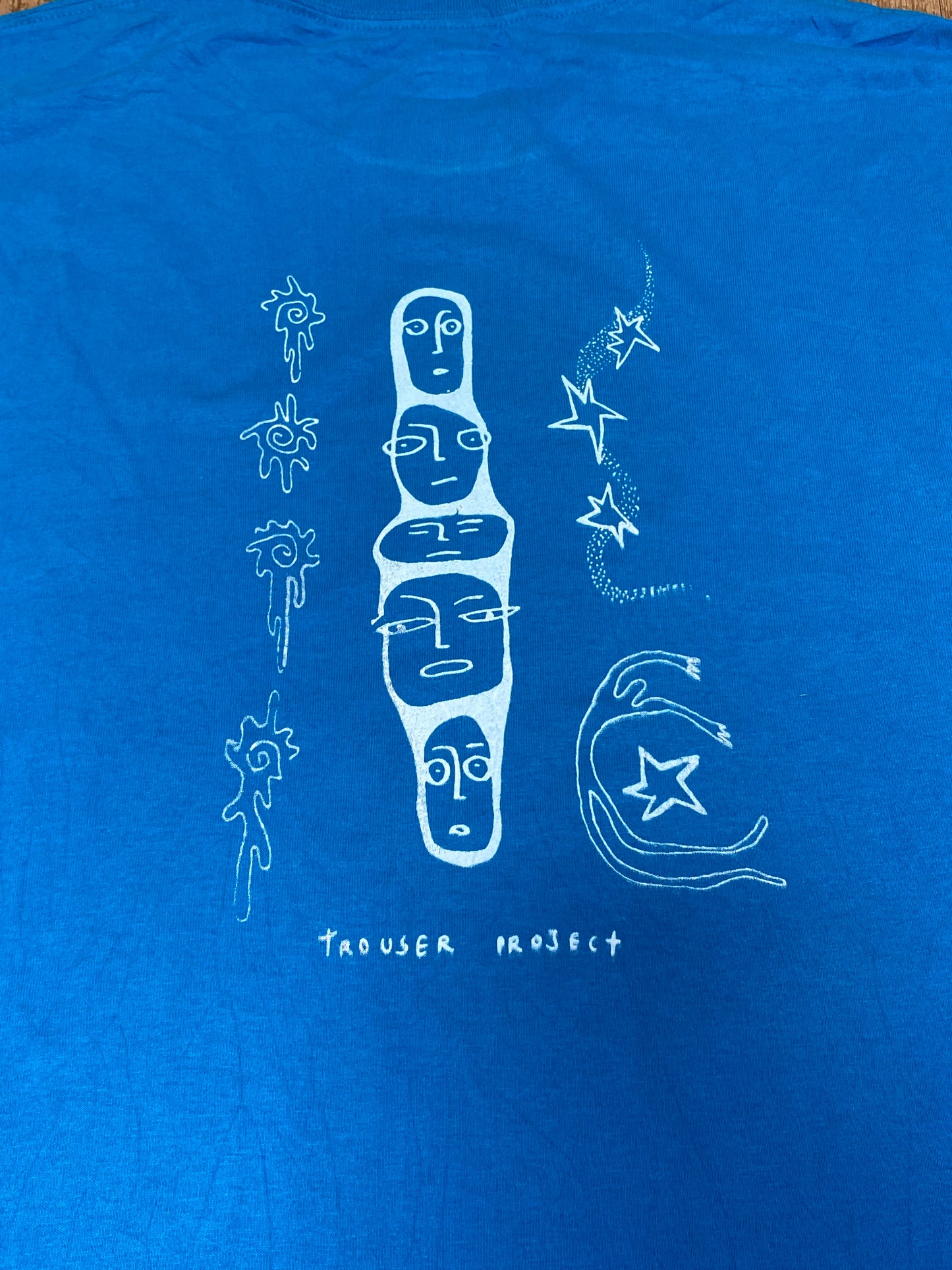 Blue Butterfly Upcycled Pre-Loved T-Shirt – Hand Screenprinted & 1of1