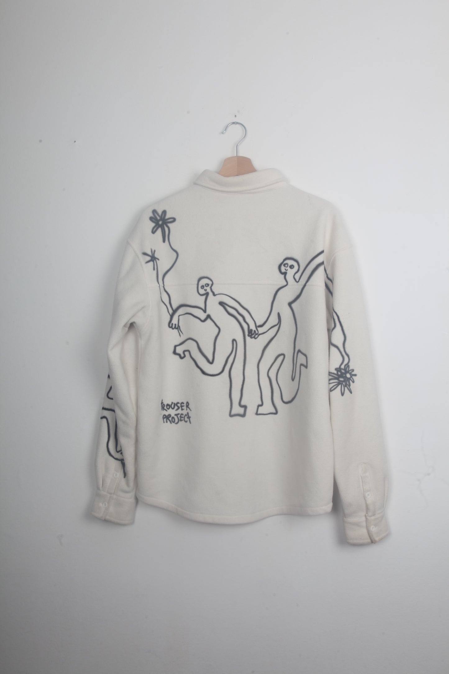 Cream Button Up Fila Upcycled Fleece