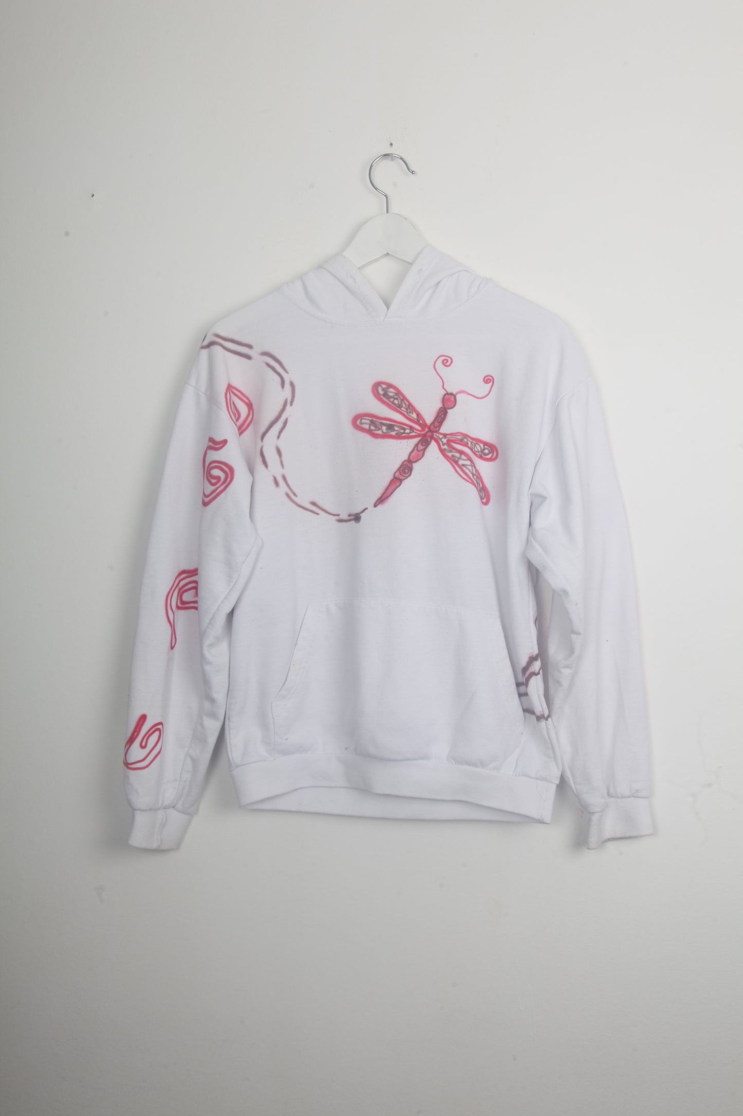 Upcycled White Hoodie Airbrush Designs