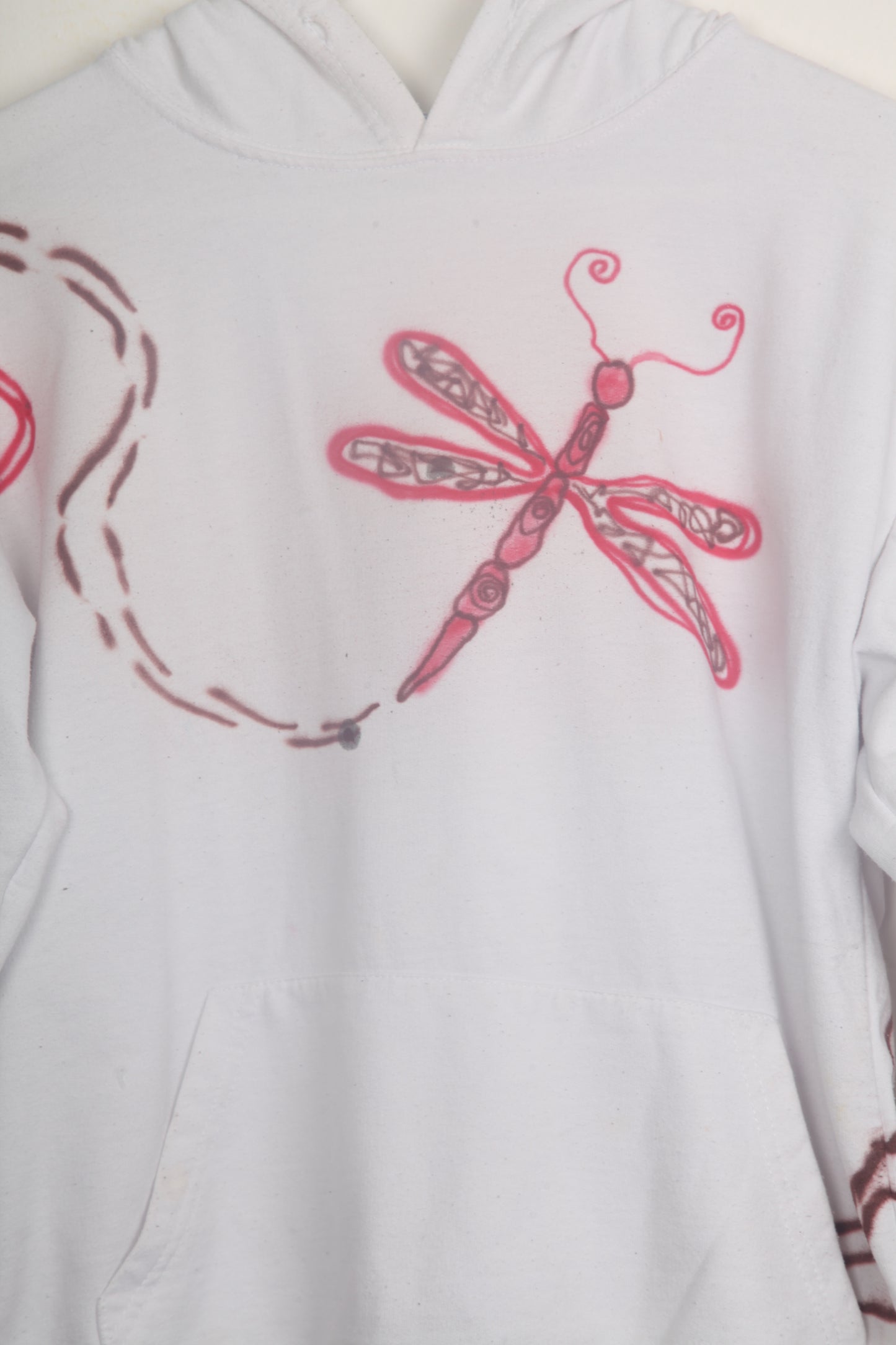 Upcycled White Hoodie Airbrush Designs