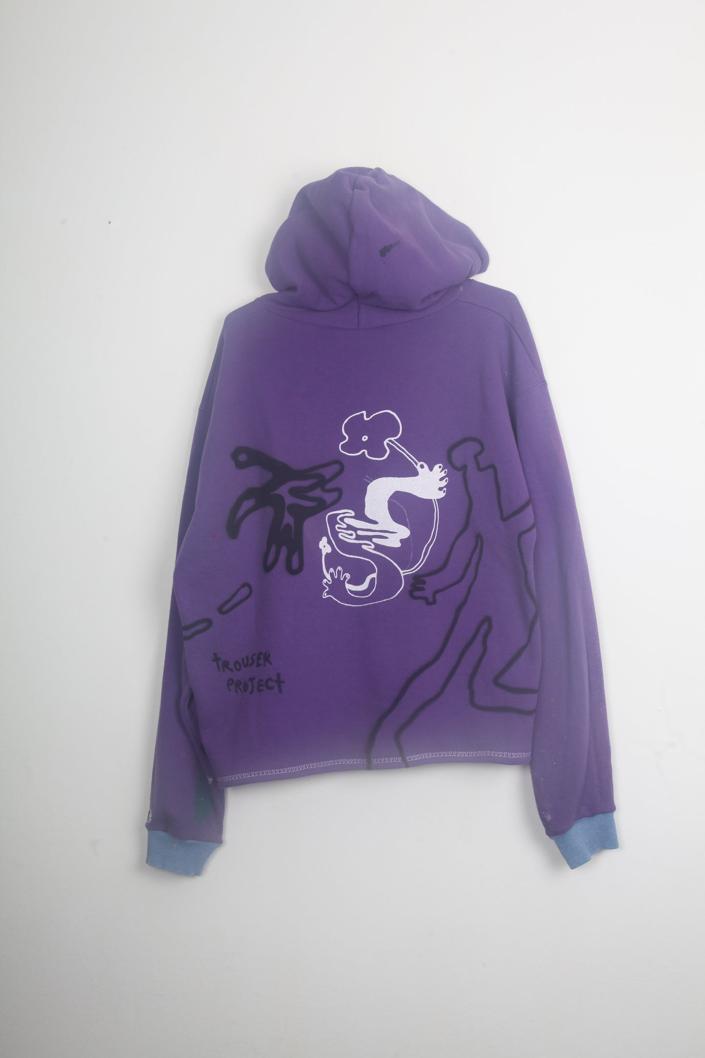 Upcycled Champion Purple Hoodie Printed Designs