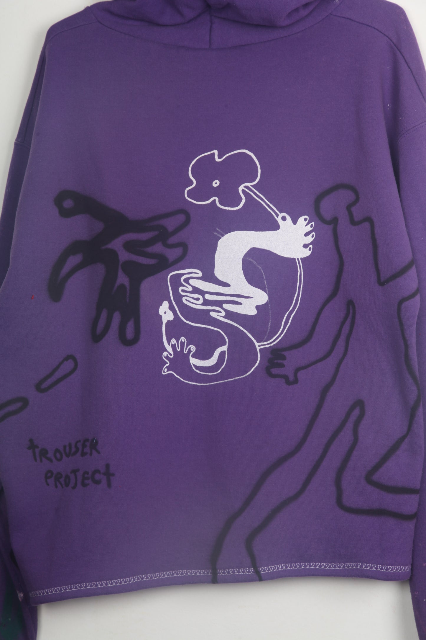 Upcycled Champion Purple Hoodie Printed Designs