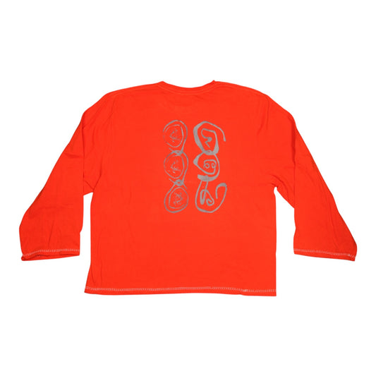 Upcycled Illustrated Screenprint T-shirt (L)