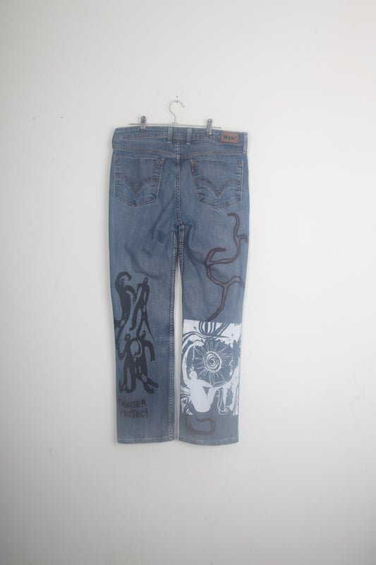 Vintage Hand Printed Levi's Jeans (W34)