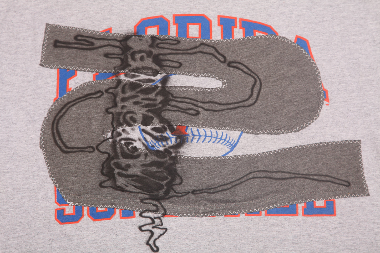 Upcycled Illustrated Screenprint T-shirt (L)