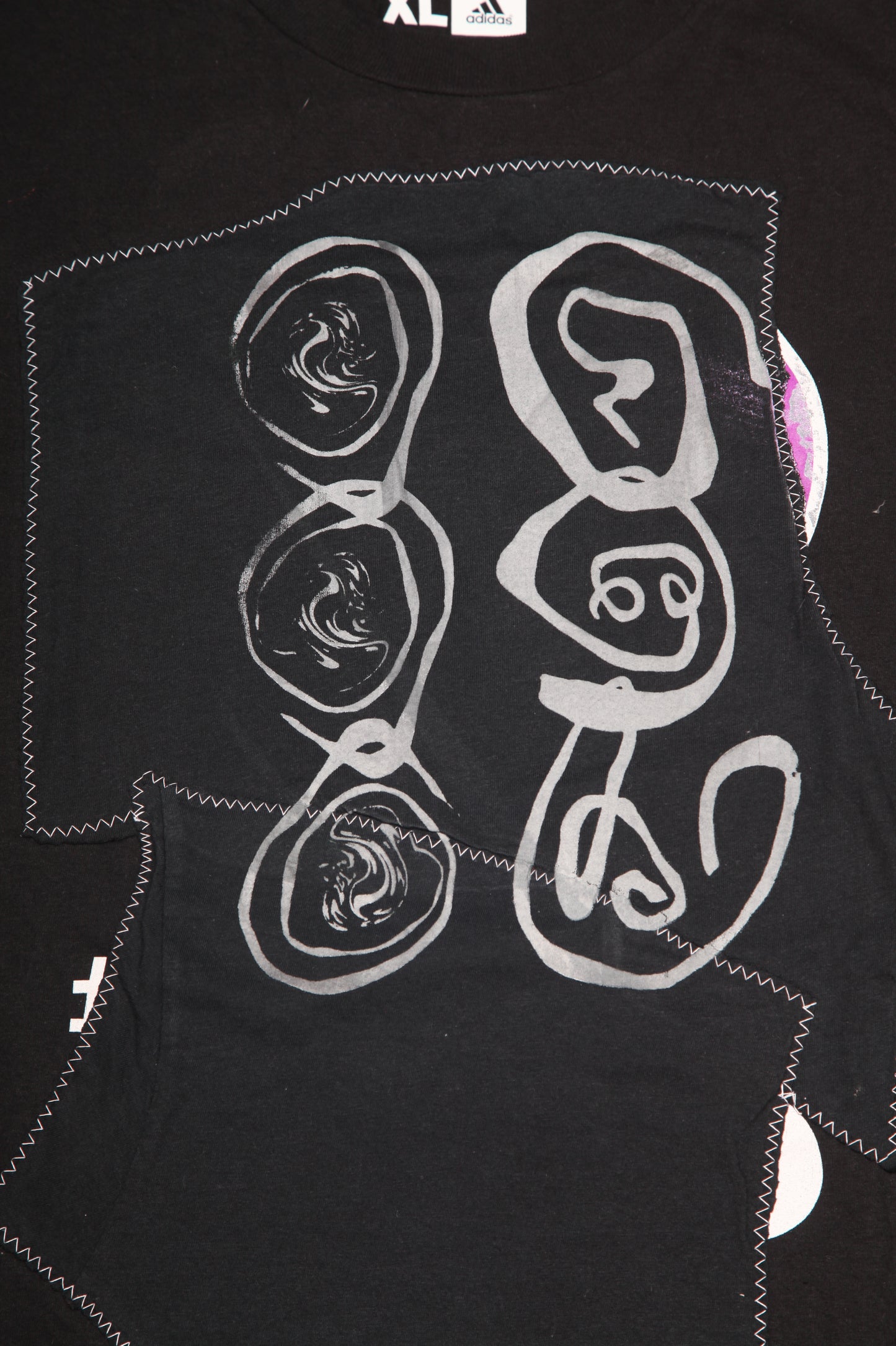 Upcycled Illustrated Screenprint T-shirt (XL)