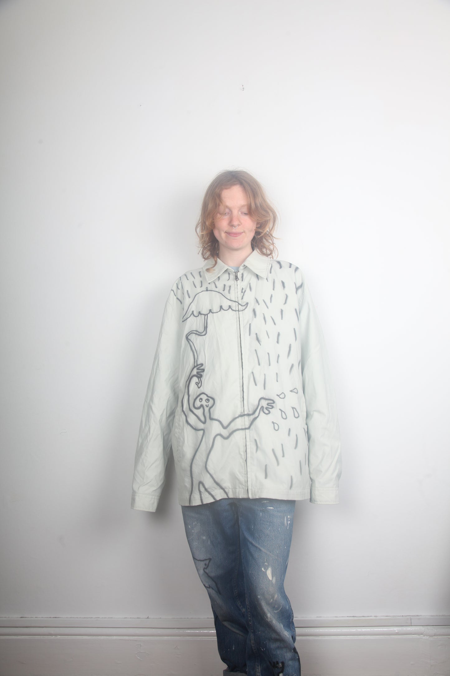 Upcycled Zip Up Raincoat