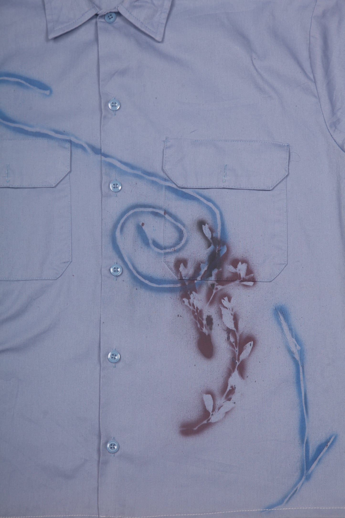 Boxy Worker Shirt Upcycled Design (M)
