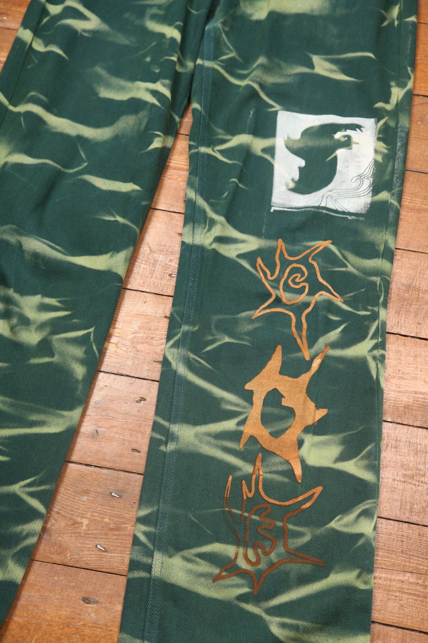 Upcycled Tie Dye Printed Jeans (W28)