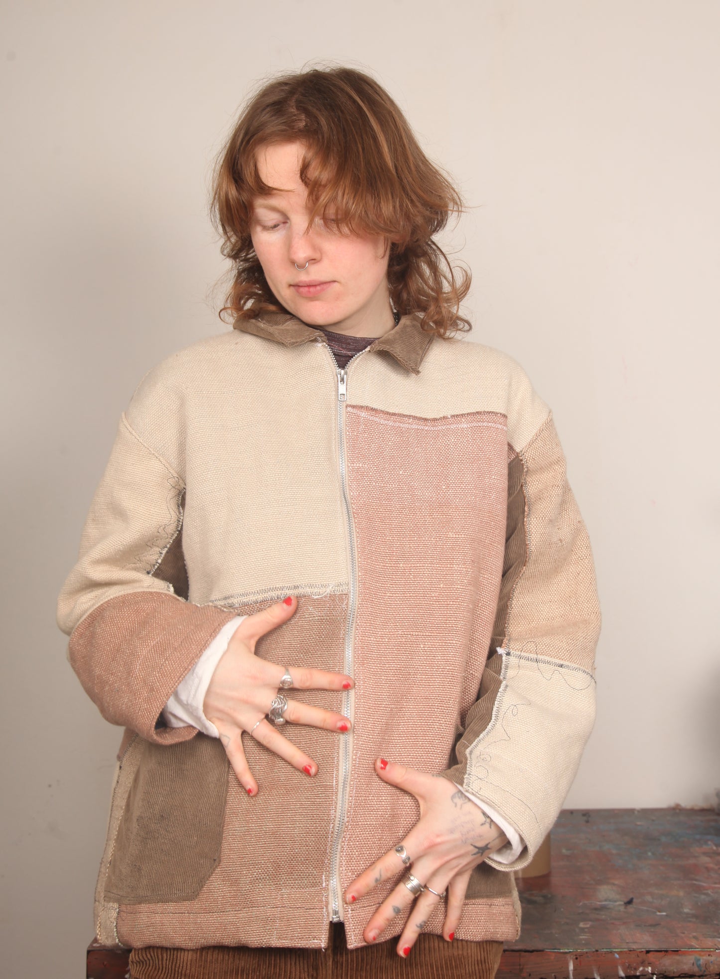 Linen Patchwork Jacket (M)