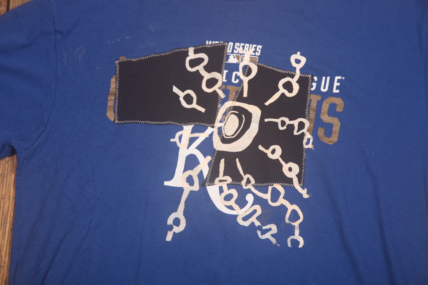 Upcycled Illustrated Screenprint T-shirt (L)