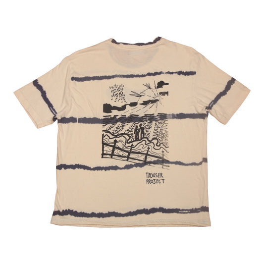 Upcycled Illustrated Screenprint T-Shirt (S)