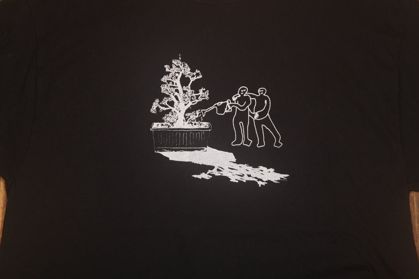 Upcycled Illustrated Screenprint T-shirt (L)
