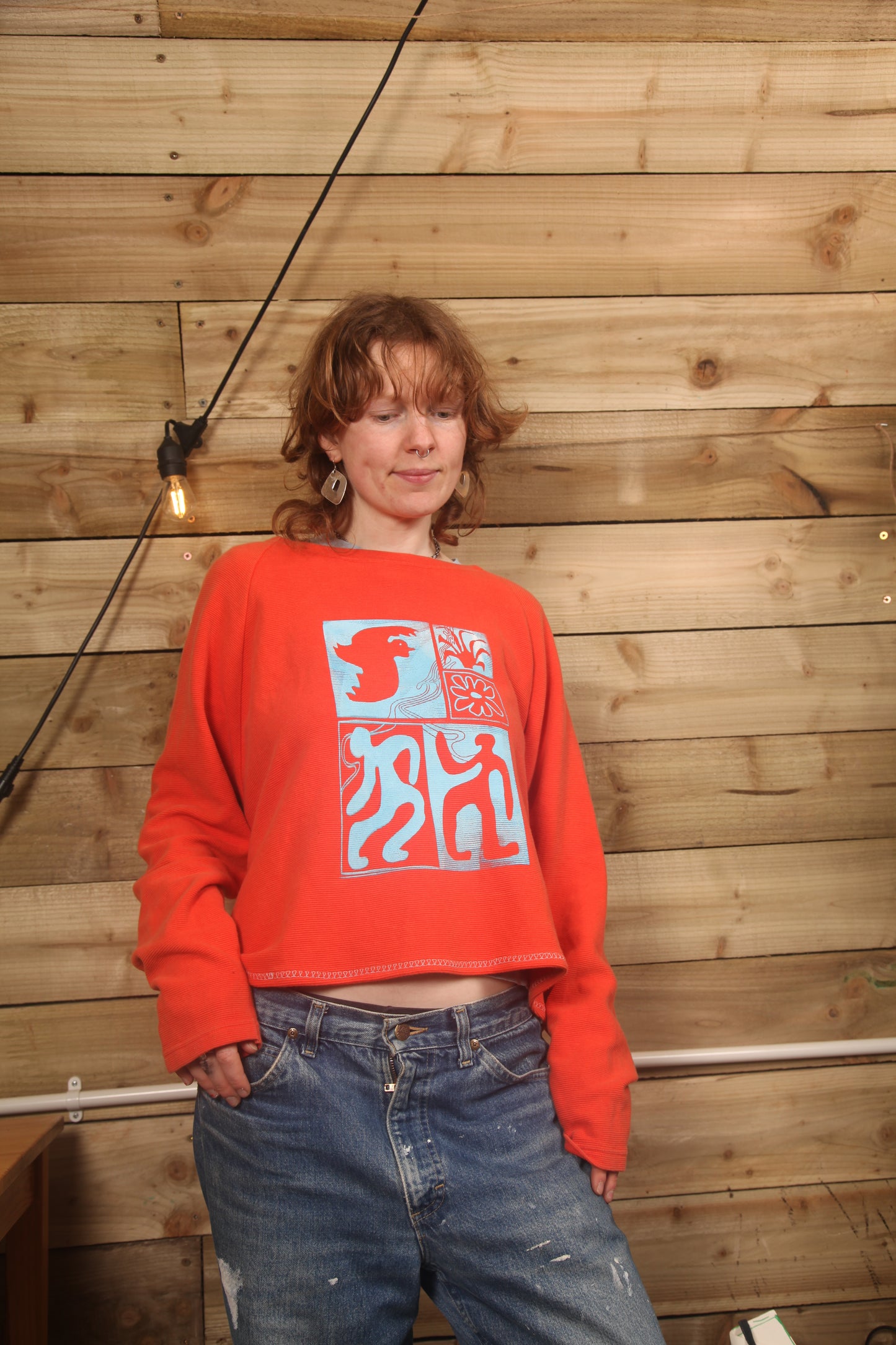 Upcycled Orange Jumper (L)