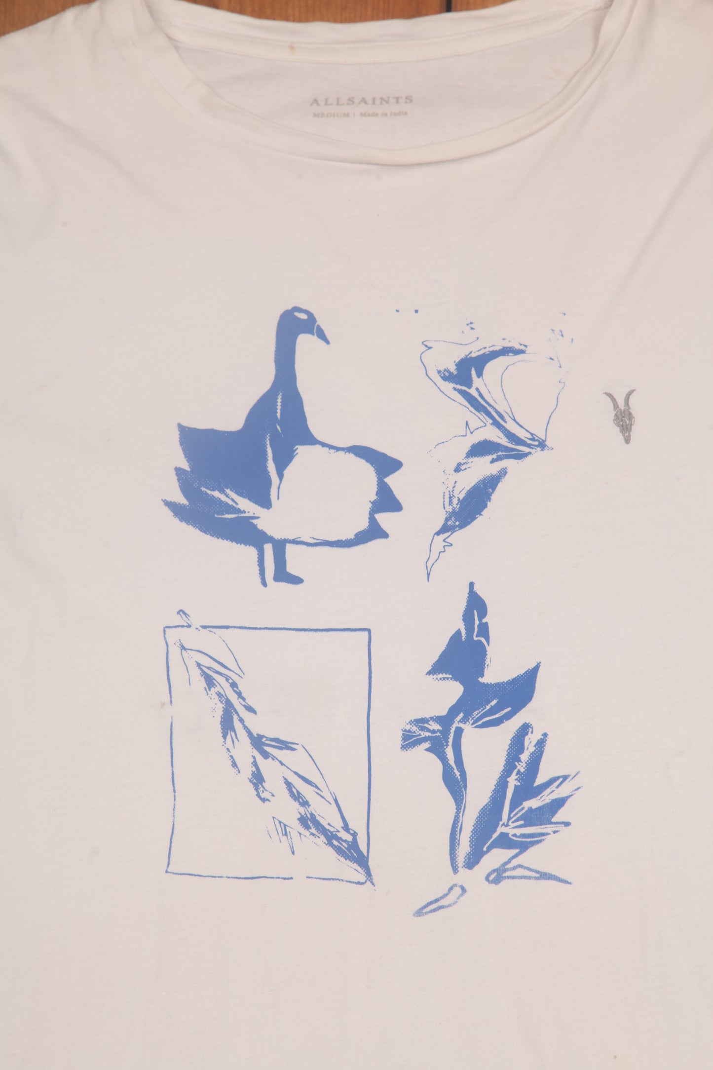 Upcycled Illustrated Screenprint T-shirt (L)