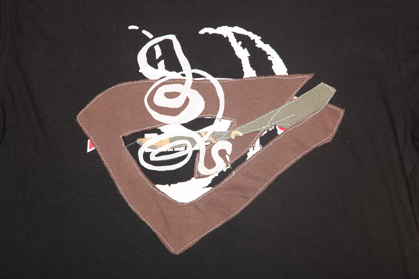 Upcycled Illustrated Screenprint T-shirt (L)