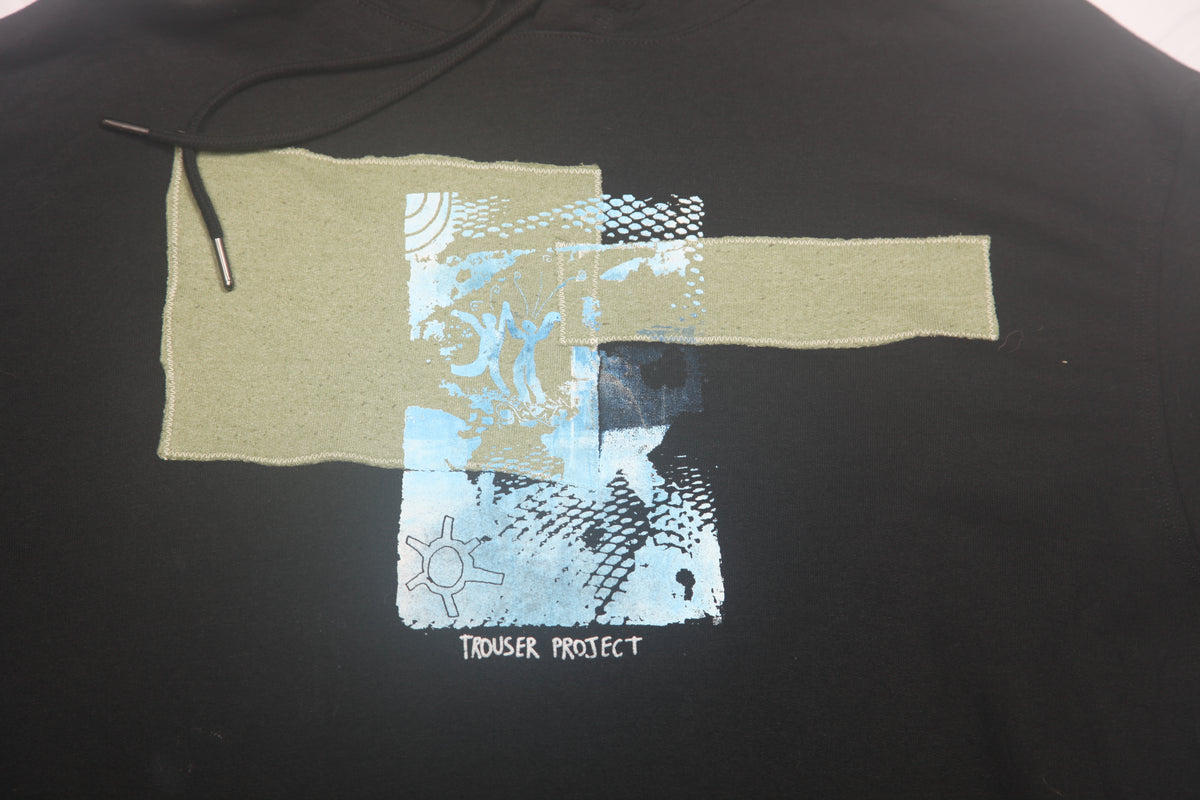 Vintage Upcycled Screenprint Hoodie (L)
