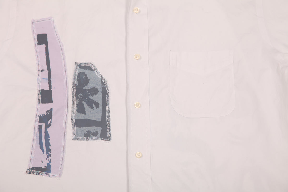 Reworked Patchwork Screenprint Shirt (L)