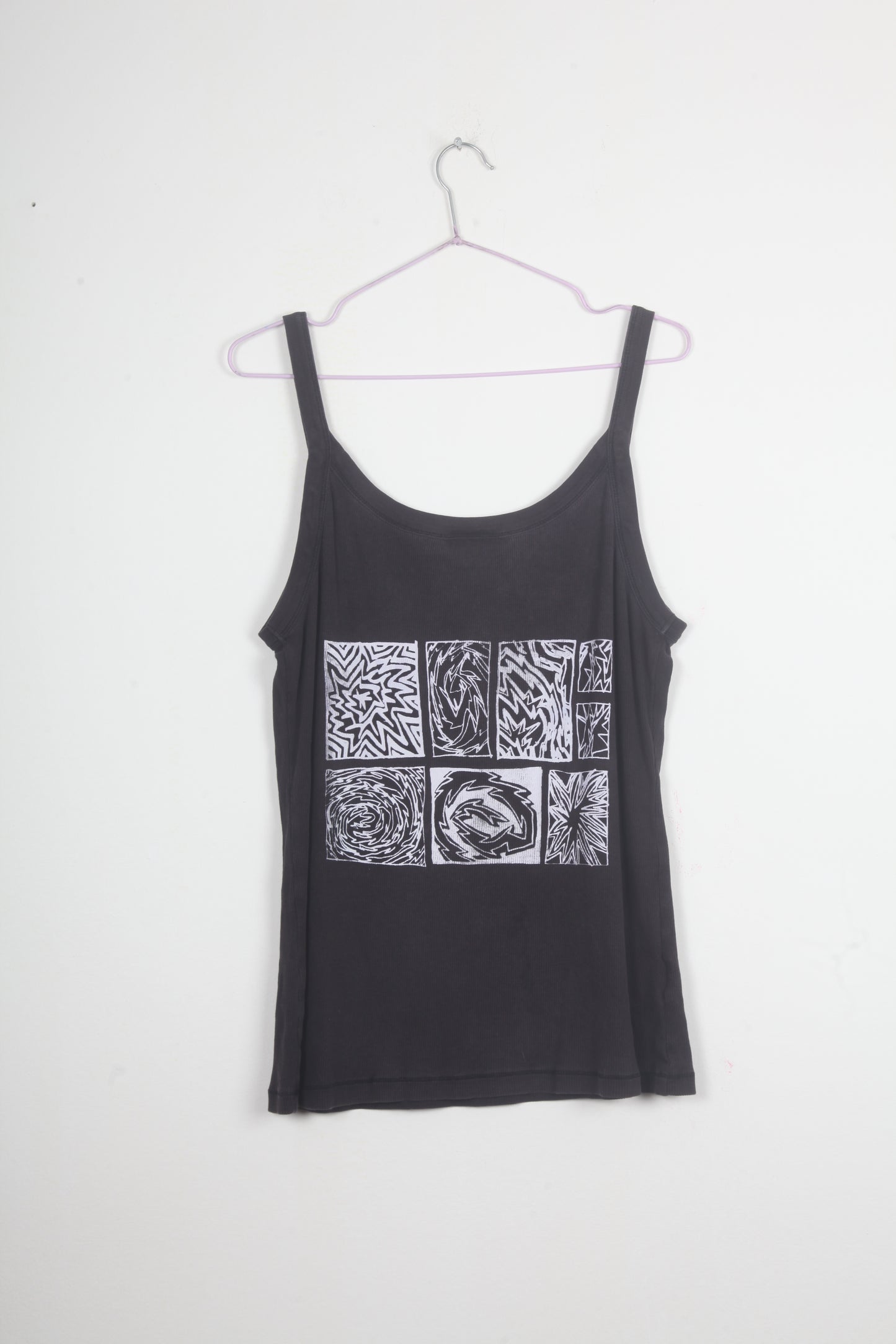 Black Strappy Upcycled Vest UK20