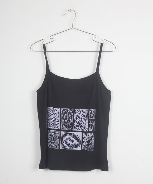Black Strappy Upcycled Vest UK18