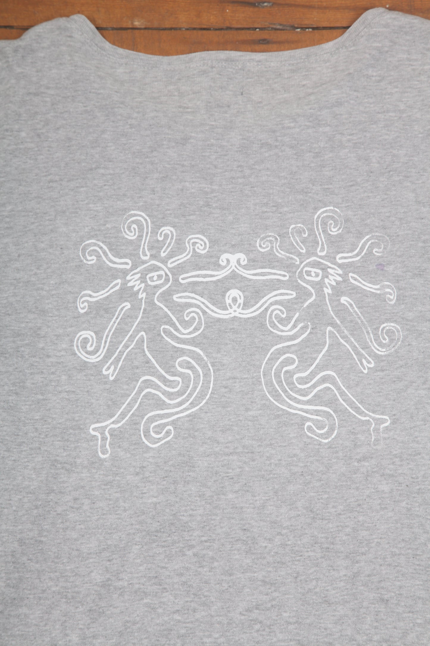 Screenprint Grey Long Sleeve T-Shirt (M)