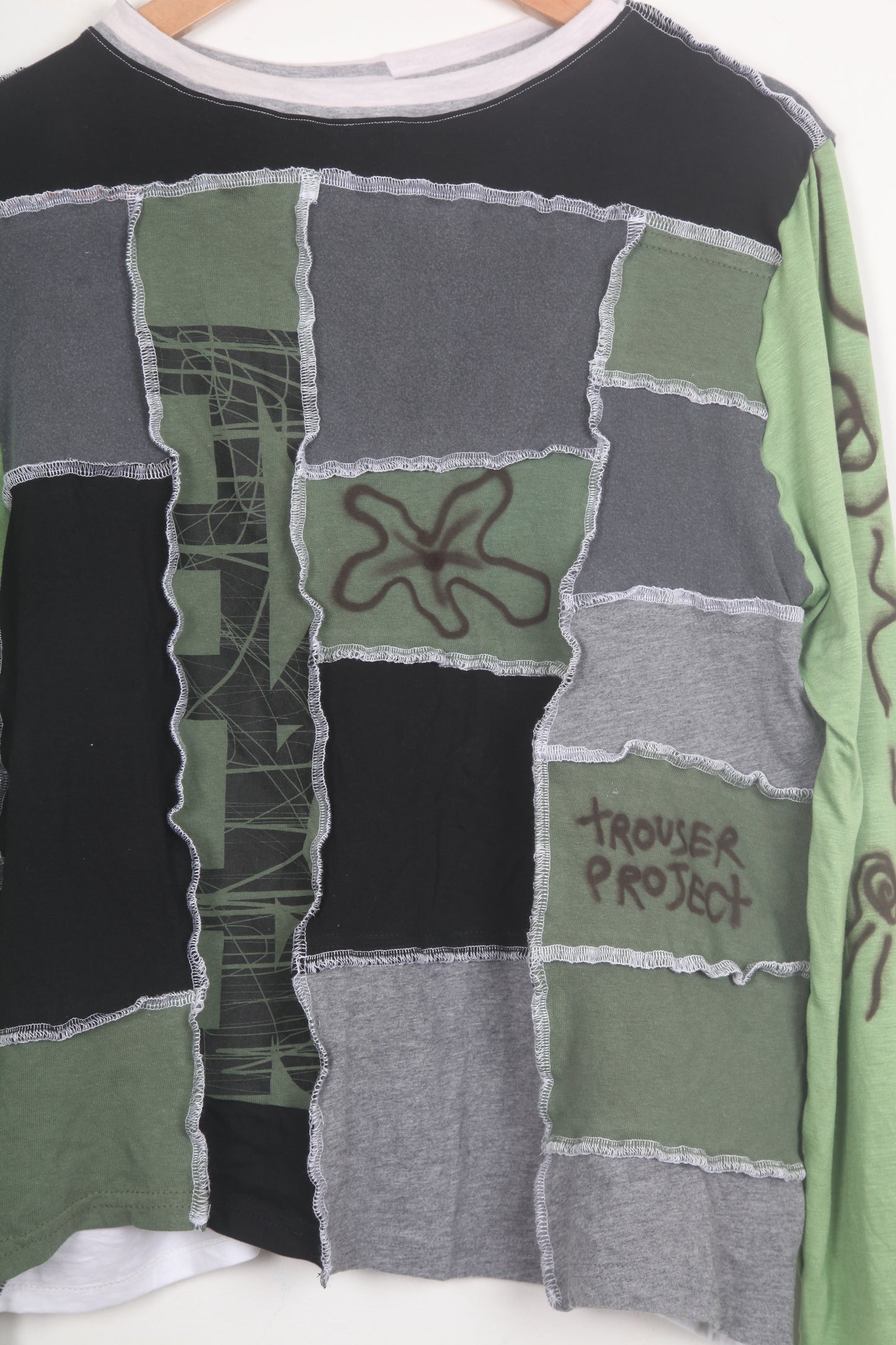 Long Sleeve Patchwork Funky Top