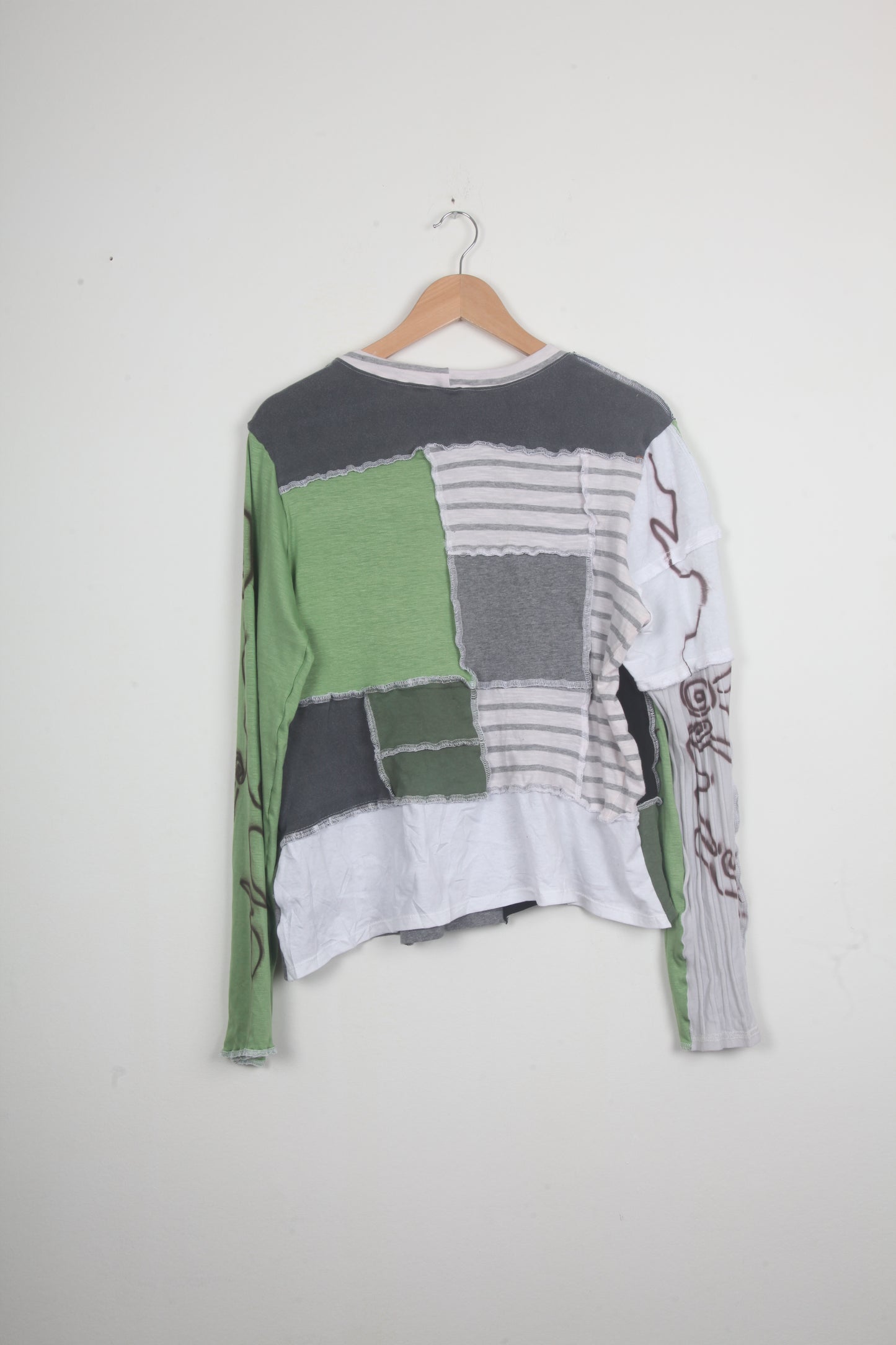 Long Sleeve Patchwork Funky Top