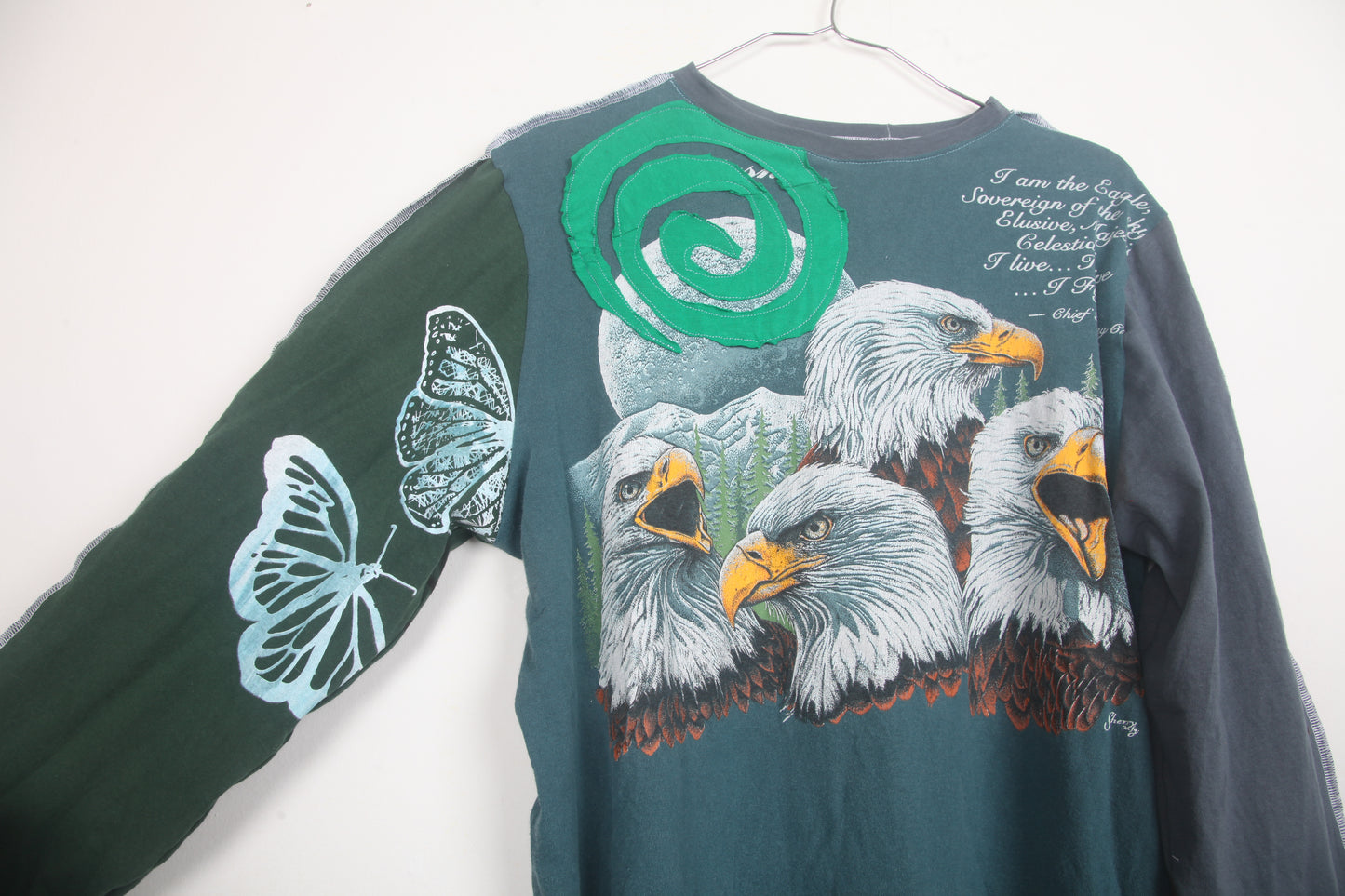 Long Sleeve Patchwork Graphic Tee (L)