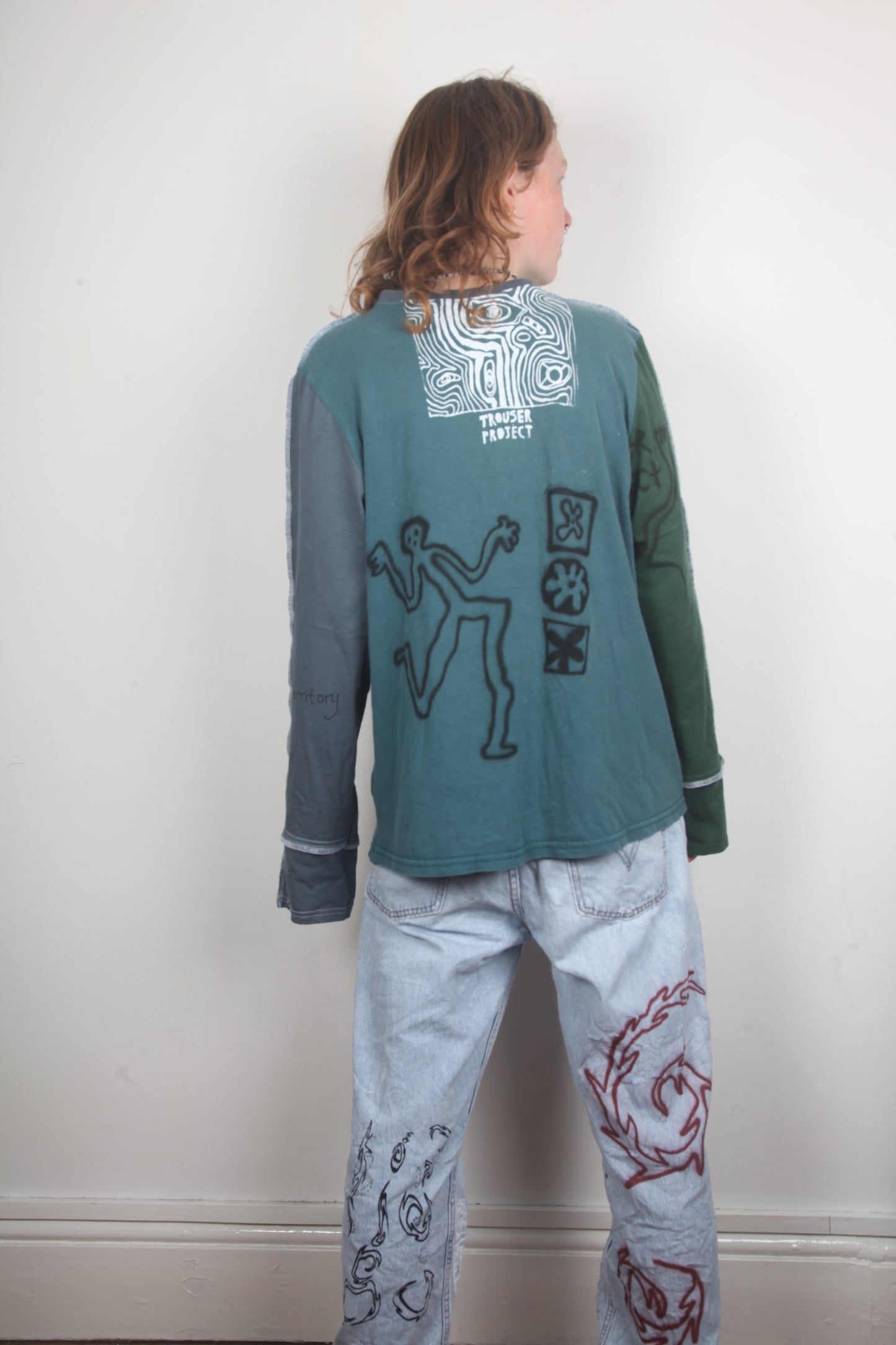 Long Sleeve Patchwork Graphic Tee (L)