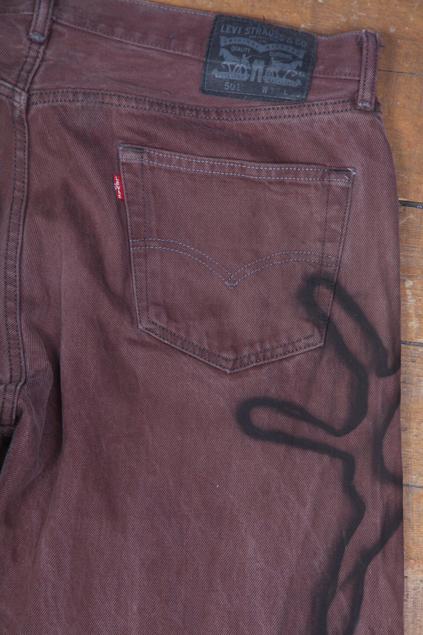 Upcycled Brown Levi's Jeans