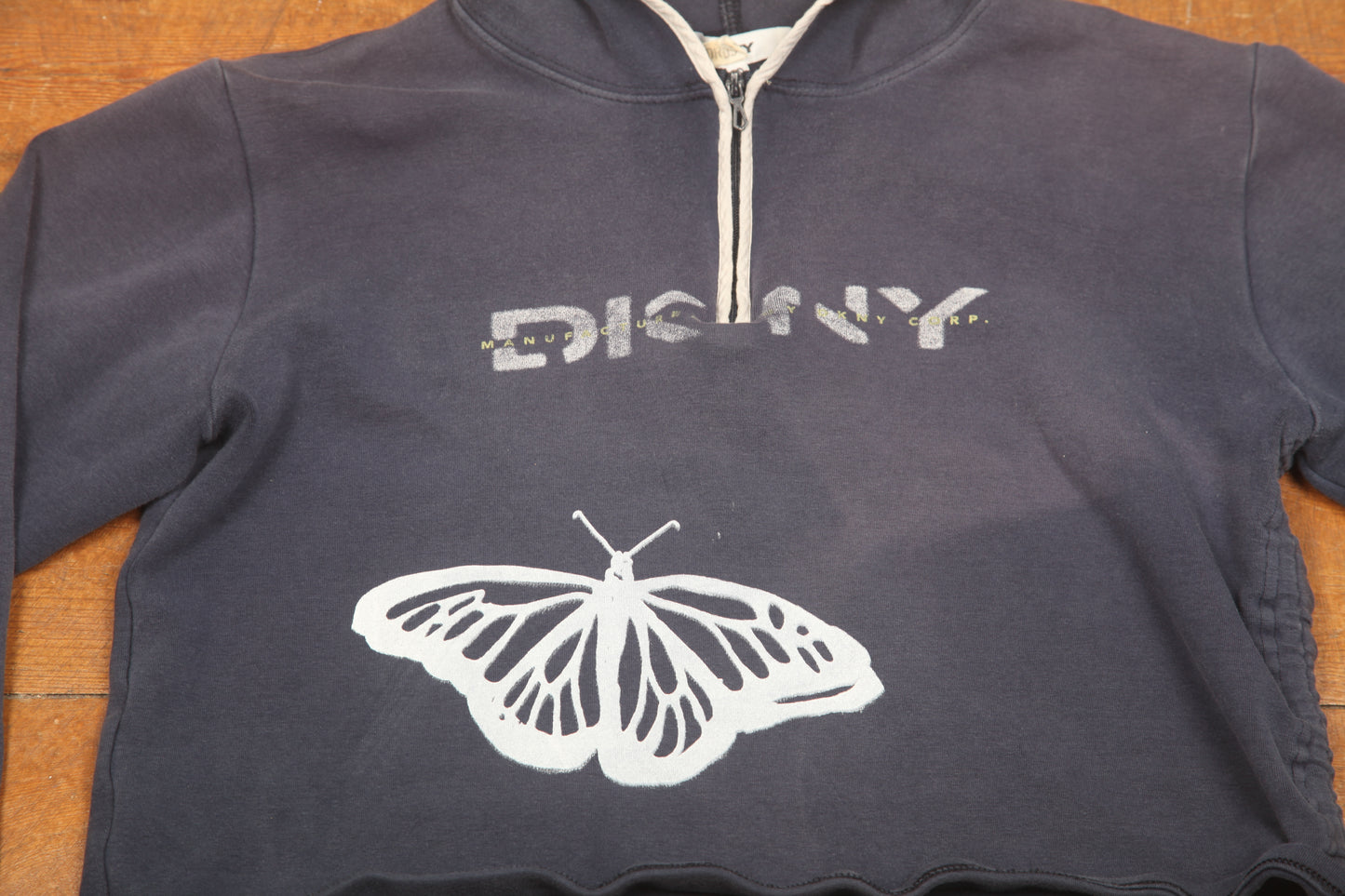 Upcycled DKNY Cropped Hoodie