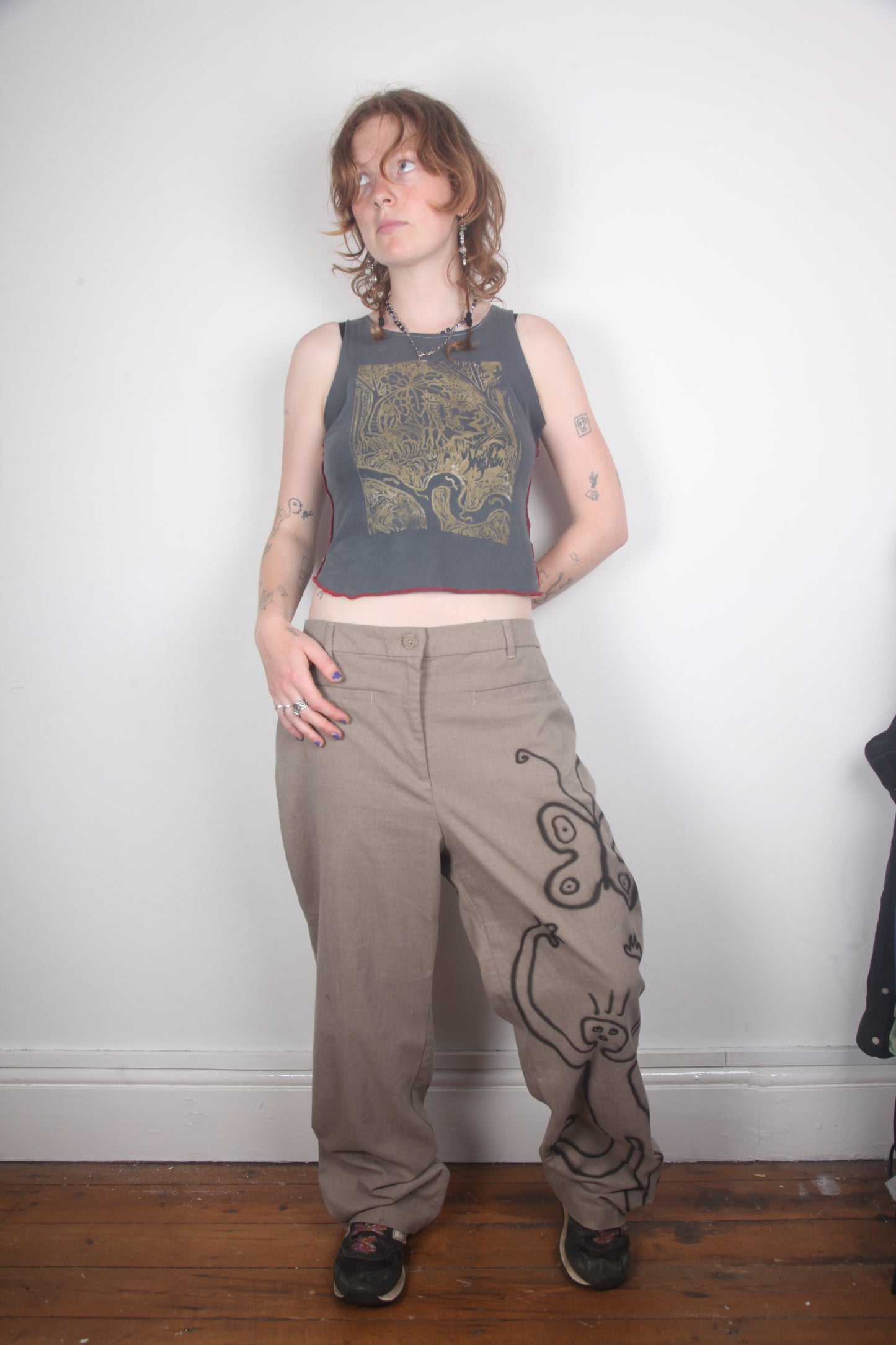 Smart Trousers Upcycled with Airbrush Design